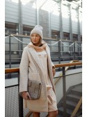 Beige bomber dress with hood FI722 - Online store - Boutique